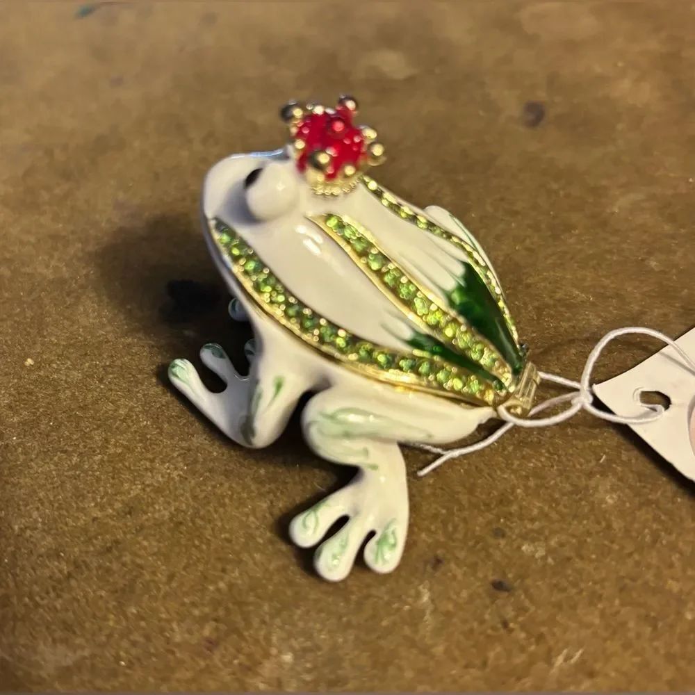 New! Crowned Frog Jewelry Box Trinket Dish NWT - Picture 7 of 8